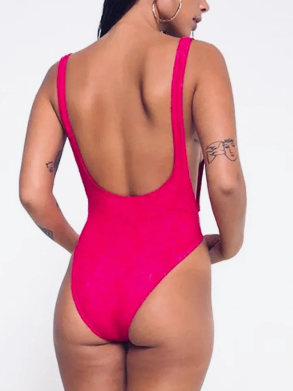 Motel Rocks Lace One Piece Goddess Swimsuit  Fuschia Pink NWT